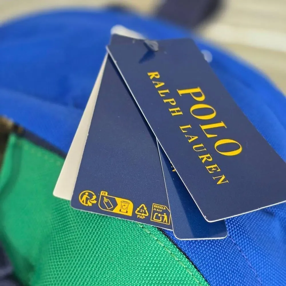 Polo Ralph Lauren Colorblock Multi-Color Backpack Bag 9AR151-E69 New Pony Logo